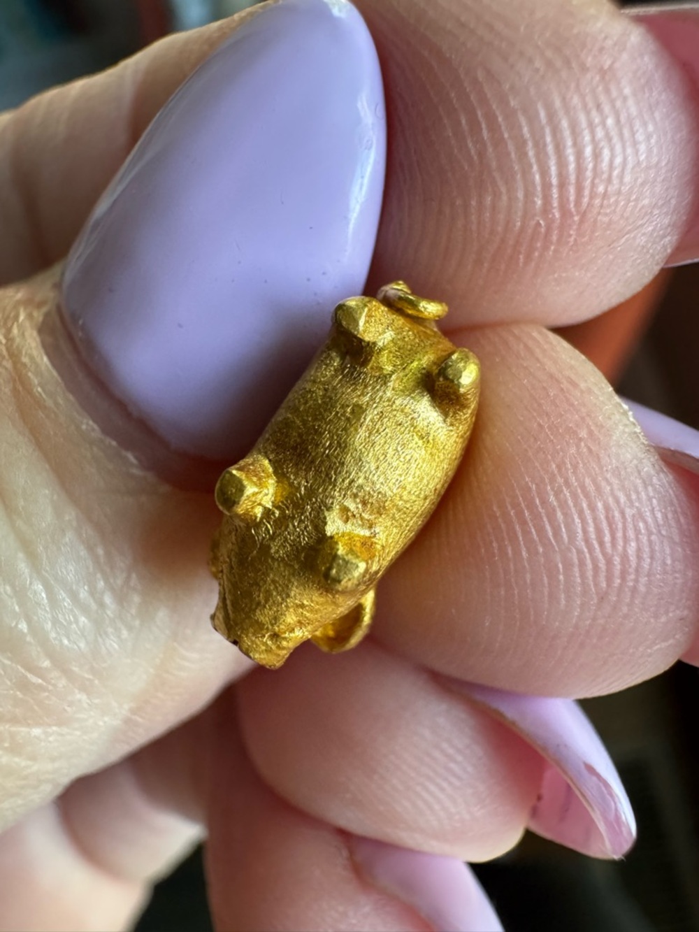 24k Gold Pig Charm Pendant - Picture 3 of 5